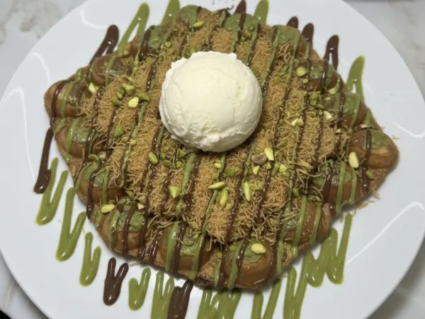 Dubai Bubble Waffle at Mocha Melt Cafe in Old City Philadelphia