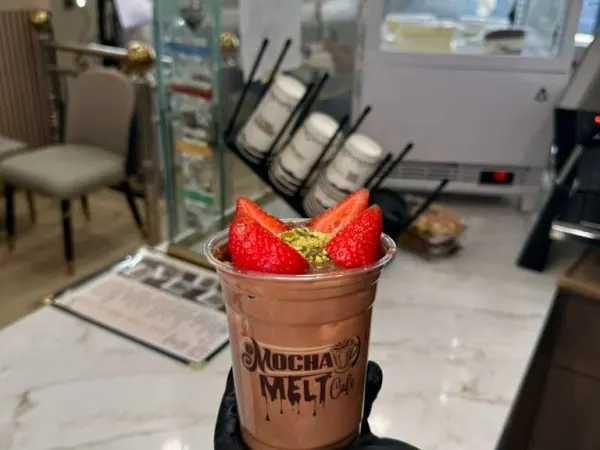 Dubai Chocolate Cup at Mocha Melt Cafe in Old City Philadelphia