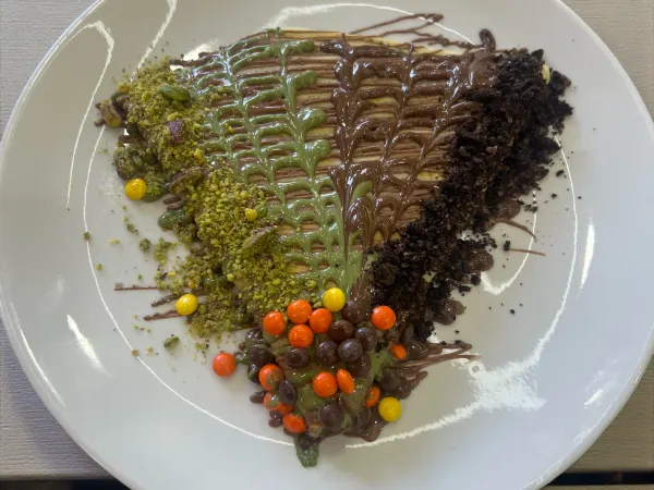 Old City Crepe (with Strawberries inside) at Mocha Melt Cafe in Old City Philadelphia