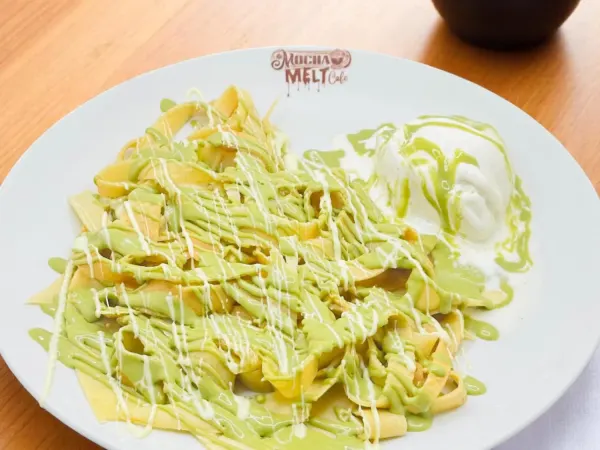 Pistachio Fettuccine Crepe (Pistachio Scoop) at Mocha Melt Cafe in Old City Philadelphia