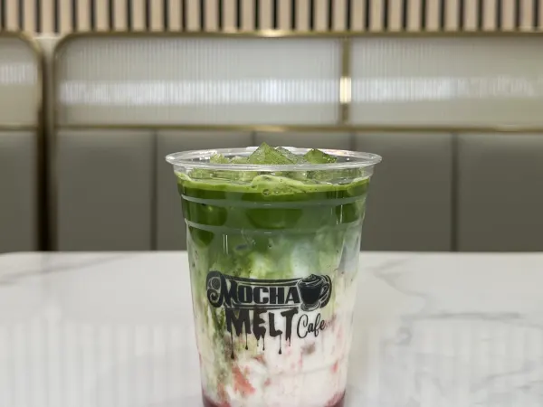 Strawberry Matcha at Mocha Melt Cafe in Old City Philadelphia