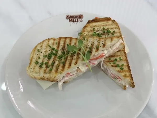 Sea Food Salad Panini at Mocha Melt Cafe in Old City Philadelphia