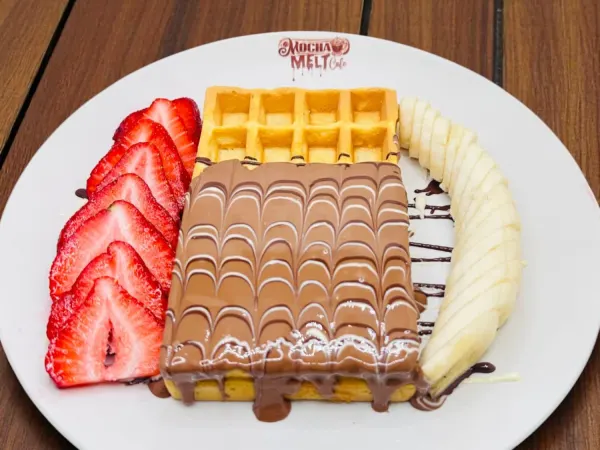 Banana, Strawberry Waffle (Triple Chocolate) at Mocha Melt Cafe in Old City Philadelphia