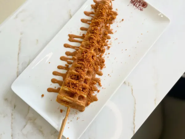 Lotus Stick Waffle at Mocha Melt Cafe in Old City Philadelphia