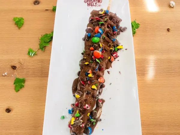 M&Ms Waffle Stick at Mocha Melt Cafe in Old City Philadelphia