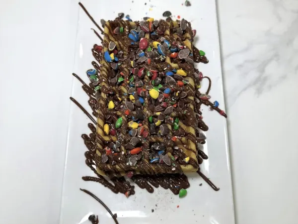 M&Ms Waffle at Mocha Melt Cafe in Old City Philadelphia