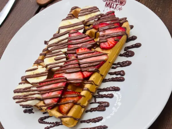 Nutella Waffle (Strawberry & Banana) at Mocha Melt Cafe in Old City Philadelphia